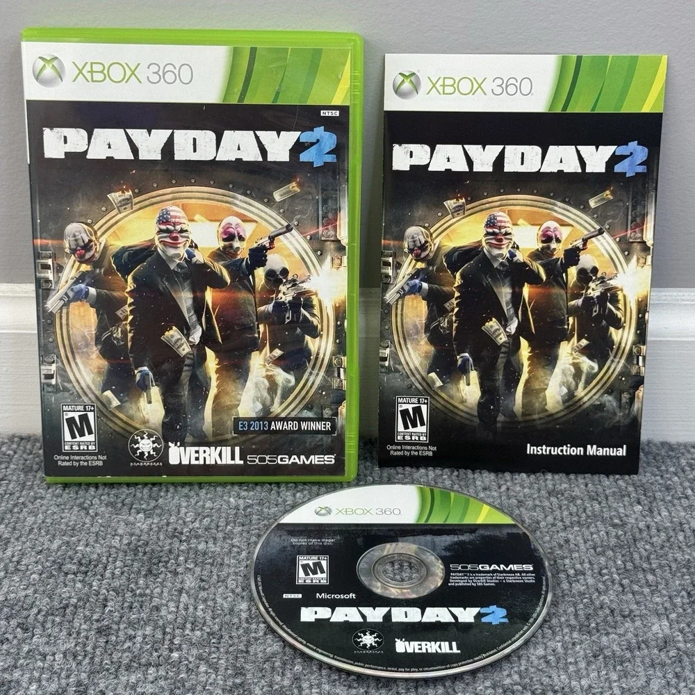 Payday 2 (Microsoft Xbox 360)‎ Complete w/Manual CIB - Tested